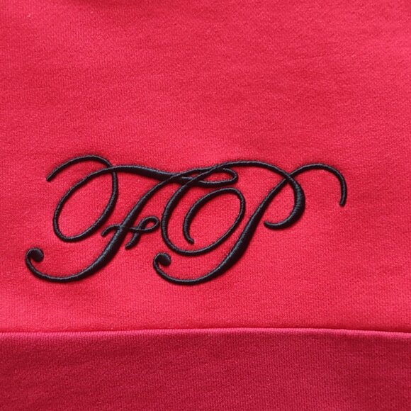 Raf Simons X Fred Perry Hoodie Men's Size 38 Medium Red Colorblock Embroidery - Picture 9 of 16